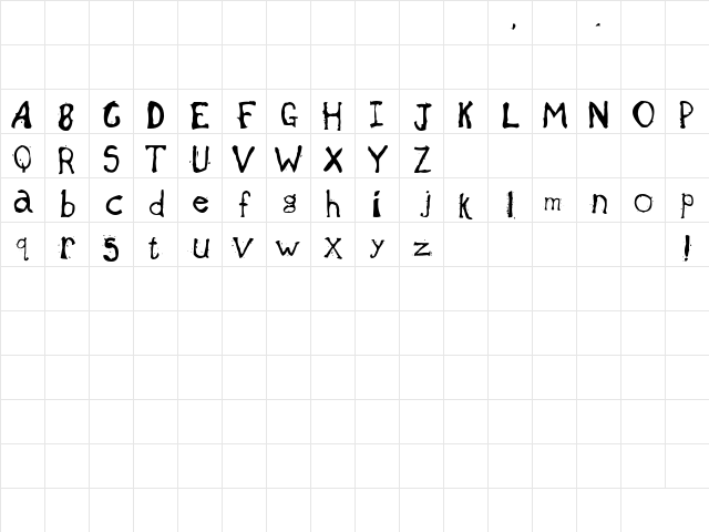 Uncle Tom Regular  glyph index