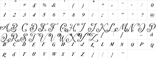 Arastin Pro FREE DEMO Regular  glyph index