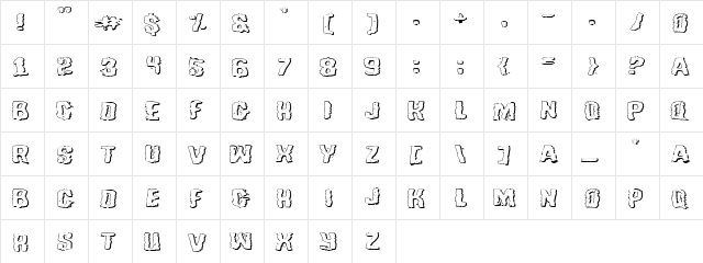 Tussle Expanded Outline Expanded Outline  glyph index