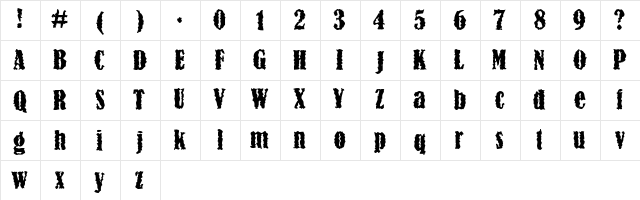 Myopia Regular  glyph index