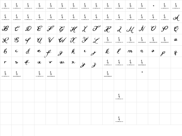 Holly Hood Regular  glyph index