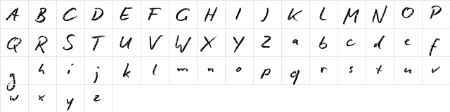 ContΠScript reduced Regular  glyph index