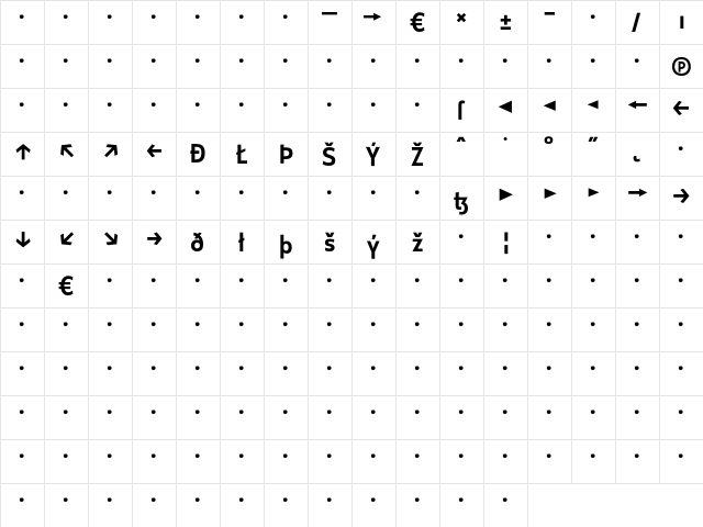 CstBerlinWest MediumExp  glyph index