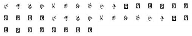 Paraiso Regular  glyph index