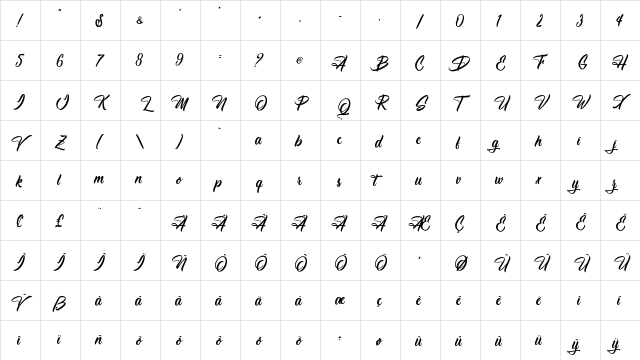 High Destiny - Personal Use Regular  glyph index