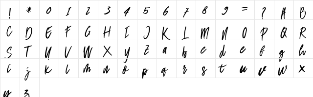 Delisa Regular  glyph index