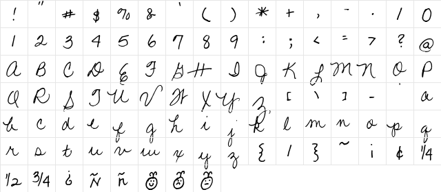 FG Camilla Regular  glyph index