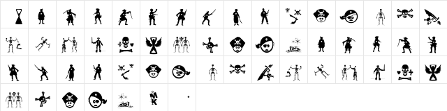 PiratesThree Regular  glyph index