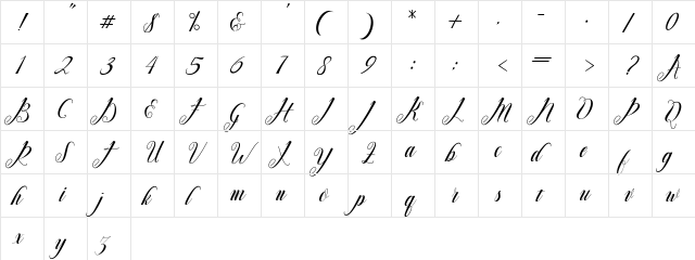 Mighty Free Regular  glyph index