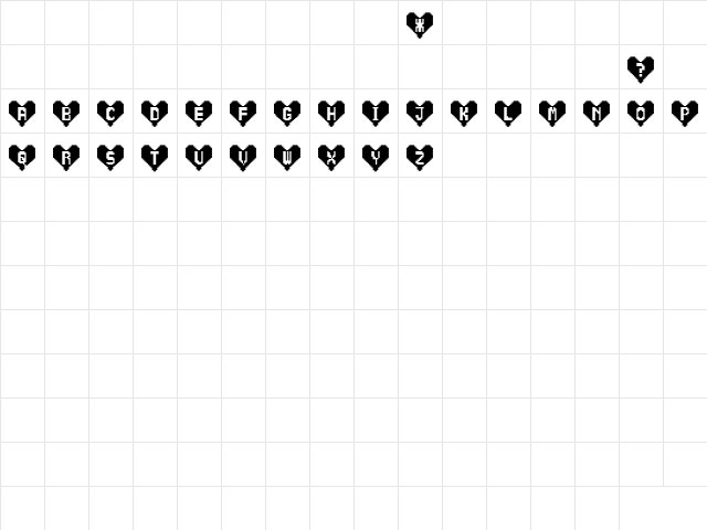 HeartBitFM Regular  glyph index