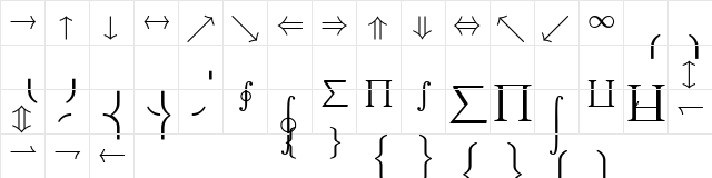 euex8 Regular  glyph index