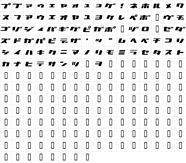 NationalyzeKAT Regular  glyph index