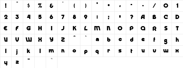 DingDong Normal  glyph index