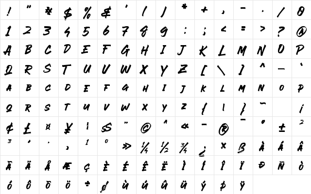 EVER LOOSER UNTEXTURED Regular  glyph index