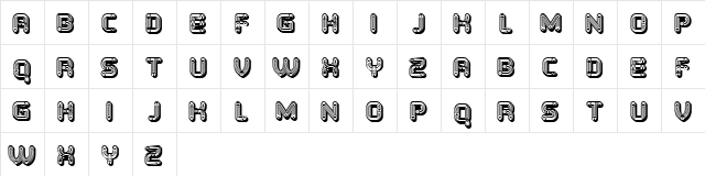 Tubes Grotesque Regular  glyph index