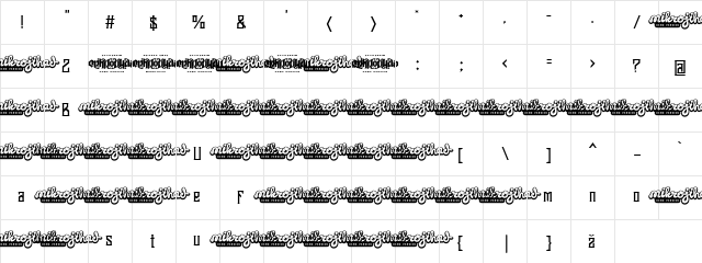 Banten Unfamous 2 DEMO Regular  glyph index