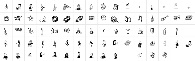P22 Daddy O Regular  glyph index