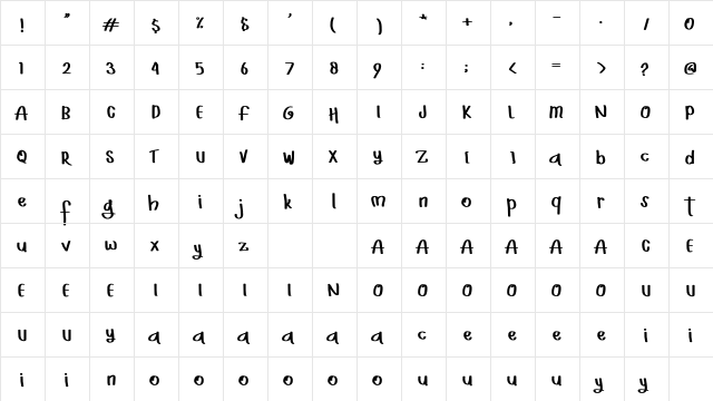 Christmas Santa Regular  glyph index