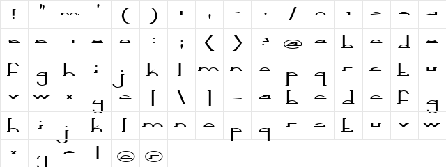 90 Days Regular  glyph index