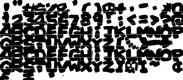 Prehistoric Caveman Regular  glyph index