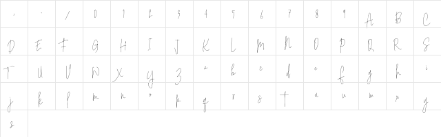 Sodera Personal Use Regular  glyph index