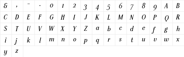 SteppITCStd-BoldItalic xPDF Regular  glyph index
