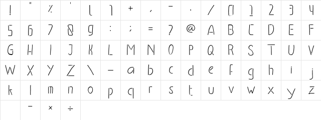 Neonidas Regular  glyph index