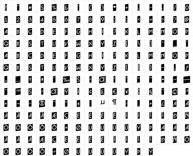 a_LancetCmUp Regular  glyph index