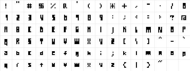 REGO Regular  glyph index