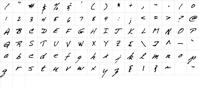 Tomas Regular  glyph index