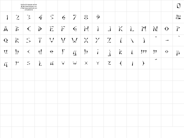 Grecques Tryout Regular  glyph index