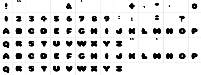 Coops Regular  glyph index