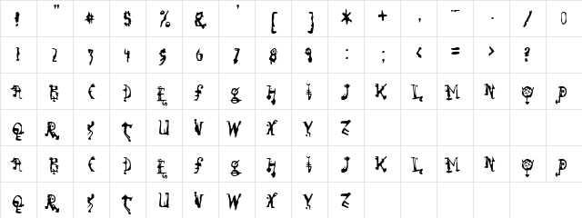 Get Lost Regular  glyph index