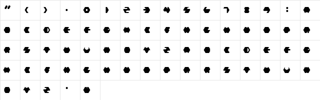 Payopony regular Regular  glyph index