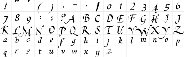 Last King Quest Regular  glyph index