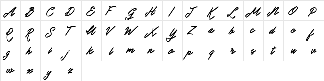 Doglas FREE Regular  glyph index