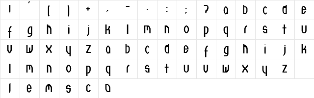 NeuThree Regular  glyph index
