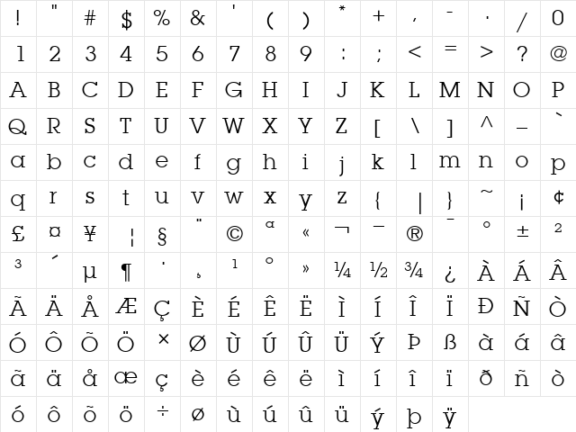 ITCLubalinGraph-Book Book  glyph index