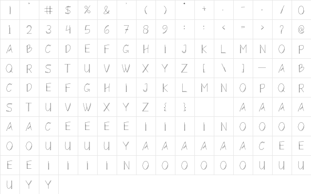 Monolism Regular  glyph index