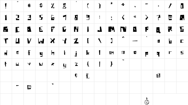 Rictus Normal  glyph index