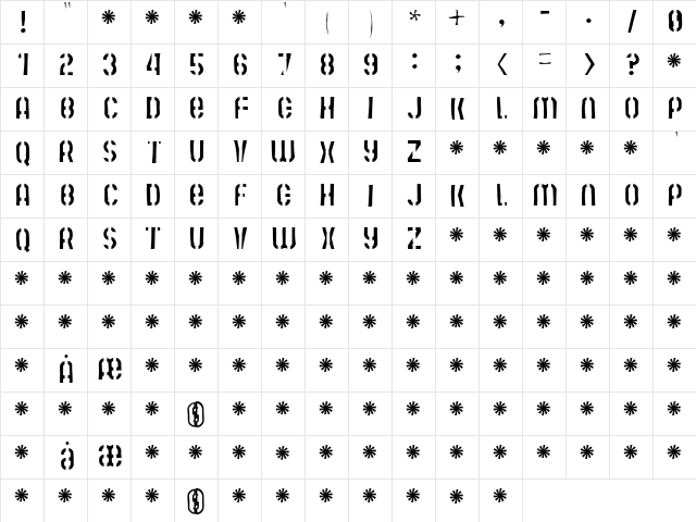 Mute Fruit Skimpy Krash Regular  glyph index