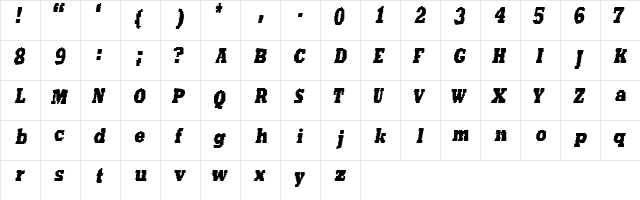 PIXEL ISLAND Regular  glyph index