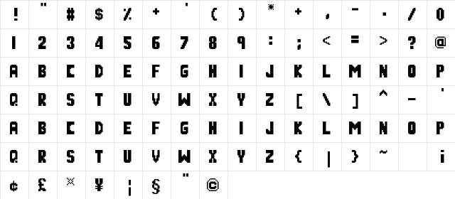 QD Medium  glyph index