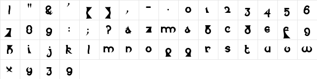 Psychotic Elephant Text  glyph index