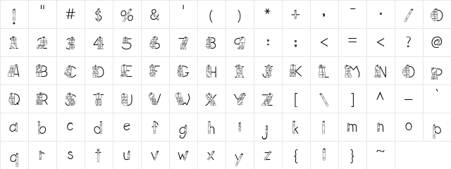 CK Gifts Regular  glyph index