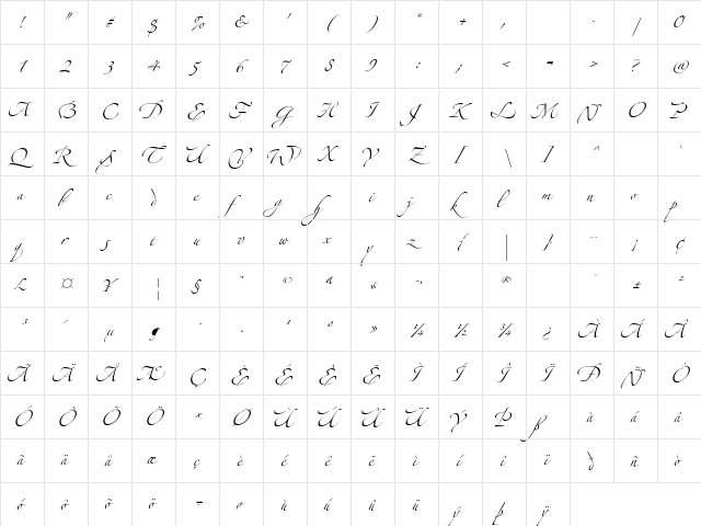 Alexandra Zeferino Three Regular  glyph index