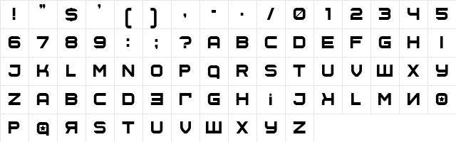 Soviet Program Regular  glyph index