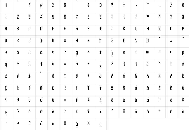 Aeroport Regular  glyph index