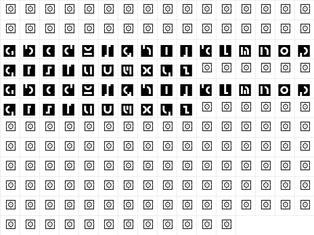 AlphaBloc Stencil  glyph index