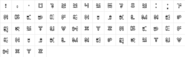 Cosmology Regular  glyph index
